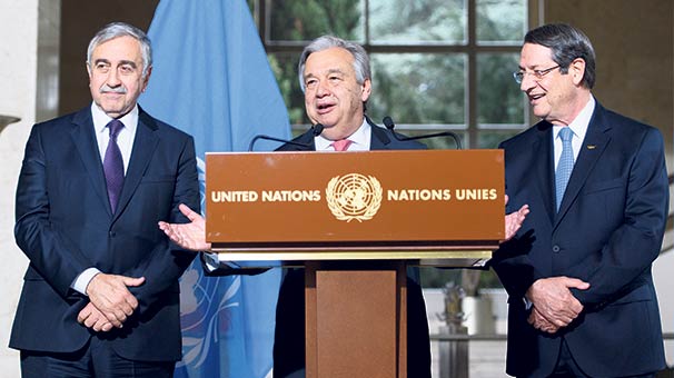 Antonio Guterres, Akıncı, Anastasiadis