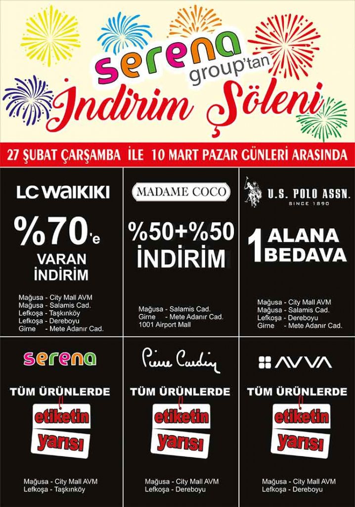 Serena indirim şöleni