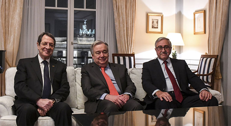 Üçlü görüşme, Antonio Guterres, Mustafa Akıncı, Nikos Anastasiadis
