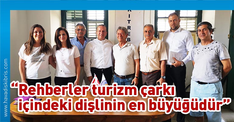 Demokrat Parti (DP) Genel Başkanı Fikri Ataoğlu ve heyeti Kıbrıs Türk Rehberler Birliği (KITREB) Başkanı Dener Öymen’i ziyaret etti