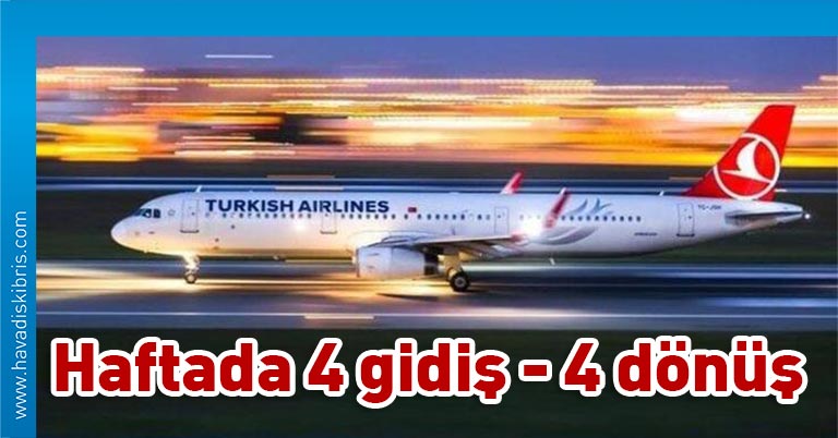 Türk Hava Yolları’nın Ercan ile İstanbul arasında karşılıklı kısıtlı tarifeli seferleri bu akşam başlıyor