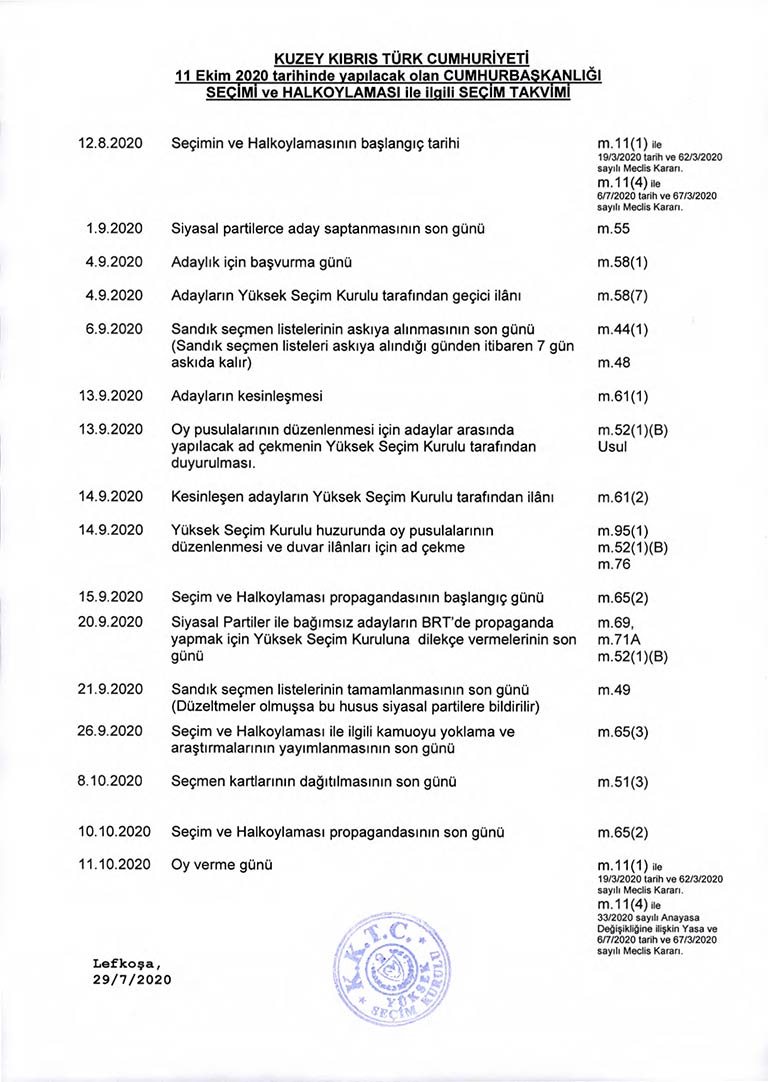 YSK seçim takvimi