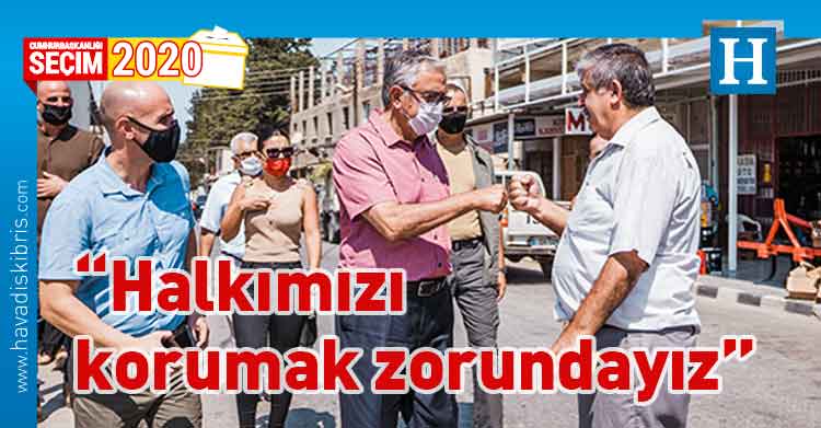 Cumhurbaşkanı Mustafa Akıncı, karantina, esnaf ziyaret,