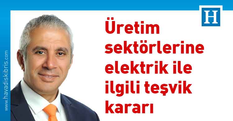 Ekonomi ve Enerji Bakanı Hasan Taçoy, elektrik, üretim sektörleri, 25 Kuruş, teşvik kararı,