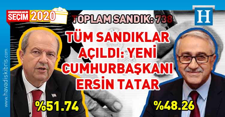 Ersin Tatar, Cumhurbaskanı, Açılan sandık, Ersin Tatar, Mustafa Akıncı, Cumhurbaşkanlığı seçimi