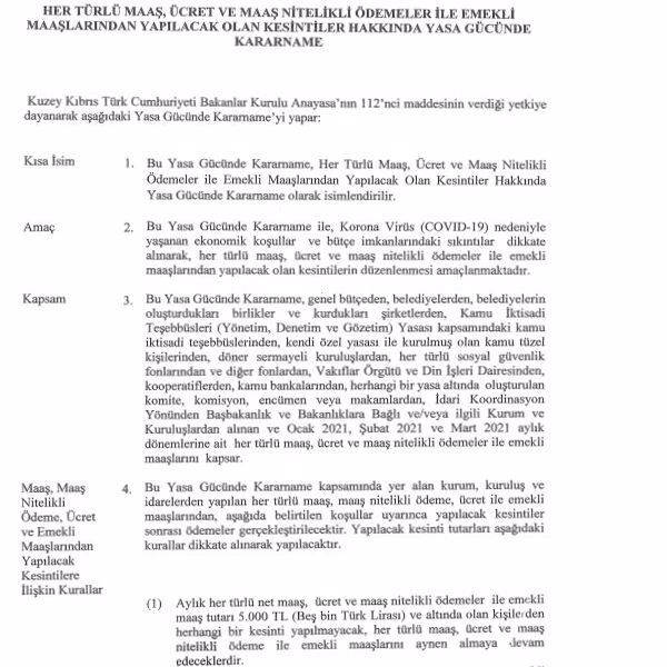 maaşlardan kesinti yapılacak
