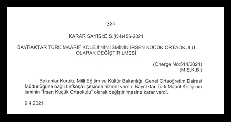 bayraktar türk maarif koleji isim değişikliği