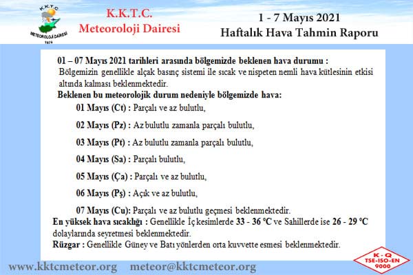 meteoroloji dairesi hava durumu raporu