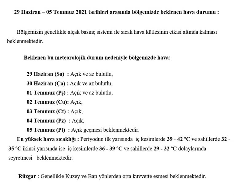 meteoroloji dairesi hava durumu raporu