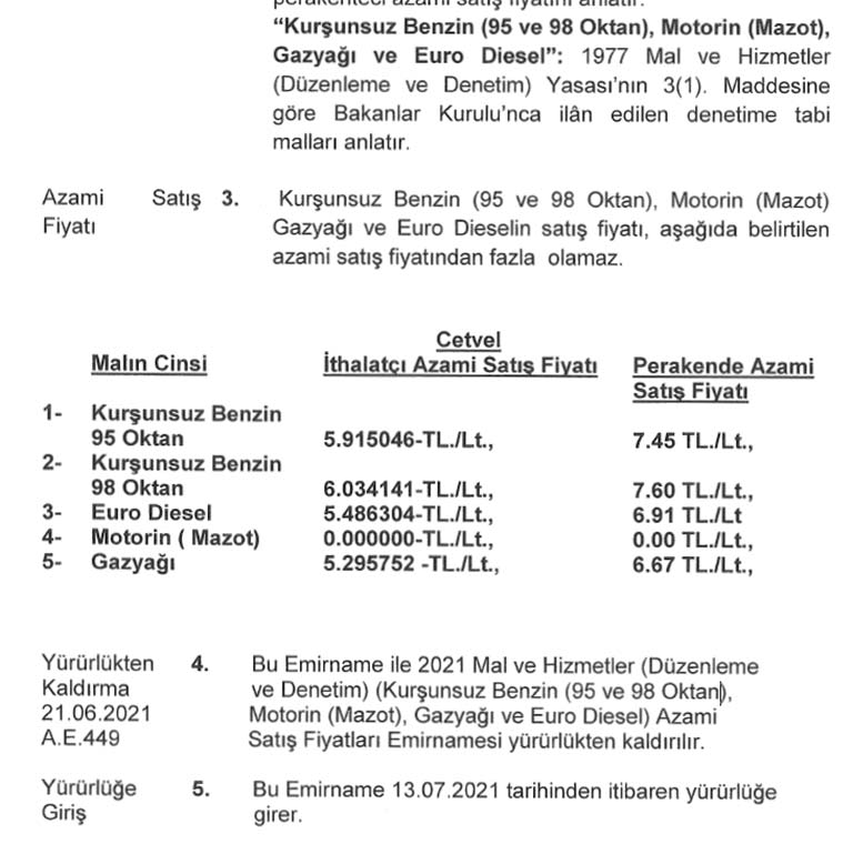 Akaryakıt fiyatlarına zam