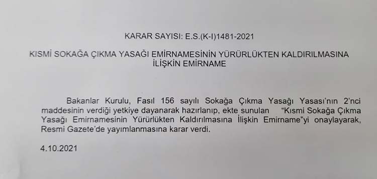 KKTC kısmi sokağa çıkma yasağı