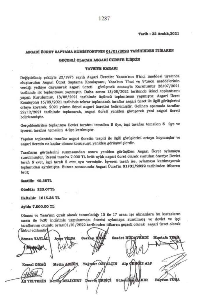 asgari ücret resmi gazete