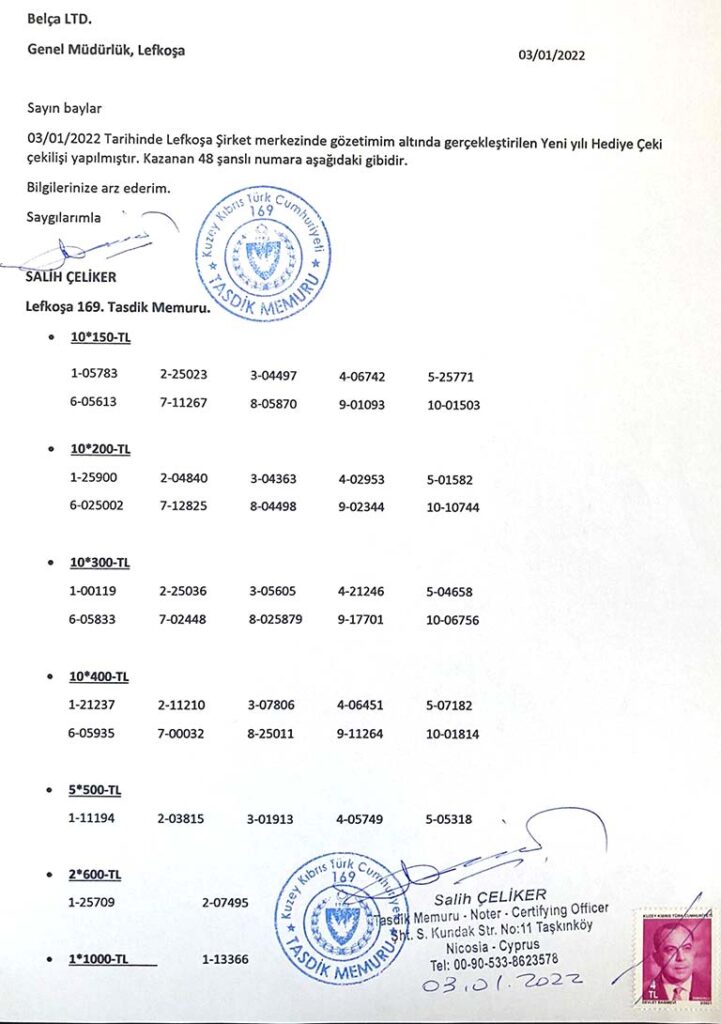 Belça yeni yıl çekiliş sonuçları açıklandı