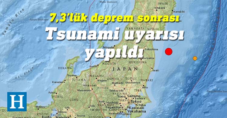Japonya'da Tohoku bölgesinde 7,3 büyüklüğünde deprem meydana geldi.
