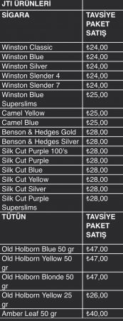 FİF artışı onrası sigara ve tütün zamlı fiyatlar
