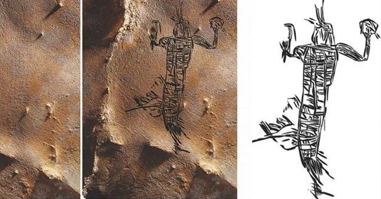 Kızılderili mağarasında bin yıldan daha eski çizimler bulundu