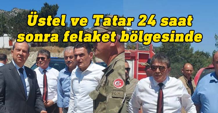 Mersinlik'te dün saat 14.00 sıralarında çıkan yangın henüz söndürülemedi. Cumhurbaşkanı Ersin Tatar  ve Başbakan Ünal Üstel bugün yangın bölgesini ziyaret ederek bilgi aldı.