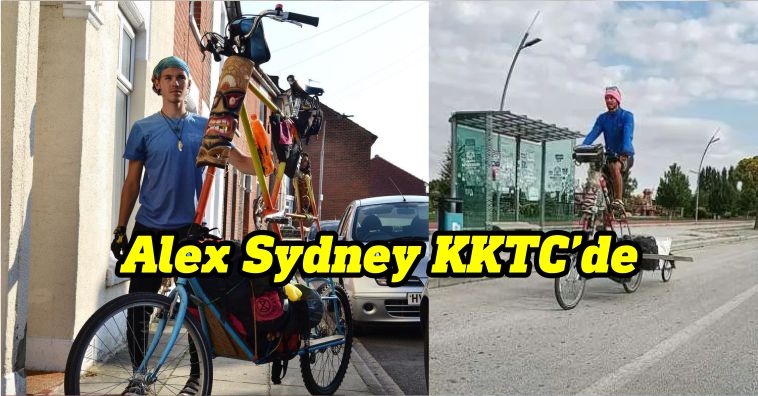 19 yaşındaki Alex Sidney, özel olarak tasarladığı 2 metre uzunluğunda ki ”Tall Bike” bisikleti ile birçok ülkeyi pedal ile kat kat ederek KKTC‘ye ulaştı.