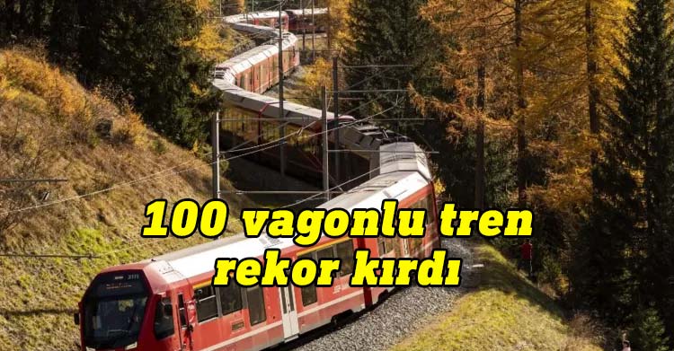 İ﻿sviçre'de, bulunduğu seferi tamamlayan dünyanın en uzun yolcu treni rekoru kırıldı.