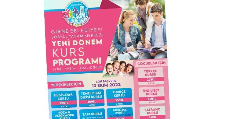 Girne Belediyesi tarafından düzenlenen kurslar için kayıtlar başladı