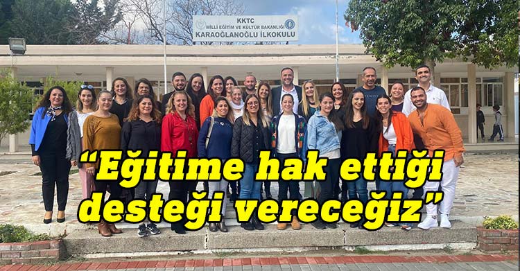 Girne Bağımsız Belediye Başkan Adayı Zeki Çeler, Karaoğlanoğlu İlkokulu’nu ziyaret etti.