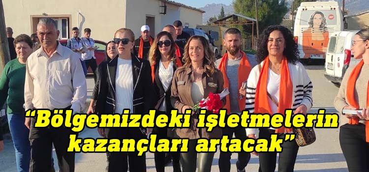 UBP’nin Değirmenlik Akıncılar Belediye Başkan adayı Ebru Törehan, işletme dostu projeler ile bölgedeki işletmelerin kazançlarının artırılmasının sağlanacağını kaydetti