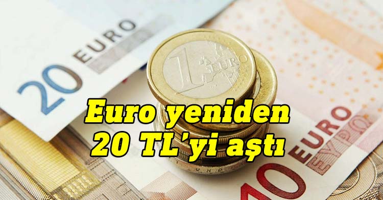 Euro son 24 saat içerisinde yüzde 0.76 değer kazanarak yeniden 20 TL seviyesini aştı.