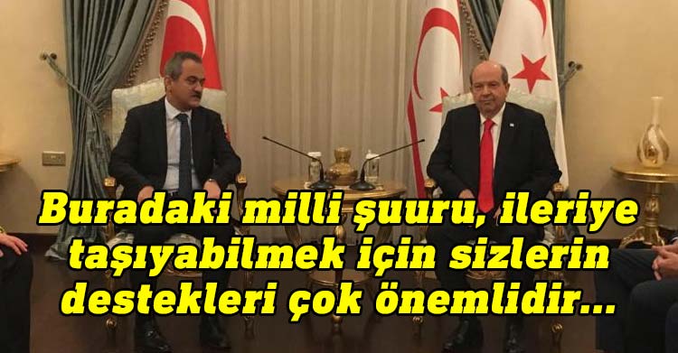 Cumhurbaşkanı Ersin Tatar, KKTC’de resmi temaslarda bulunan Türkiye Cumhuriyeti Milli Eğitim Bakanı Mahmut Özer ve beraberindeki heyeti kabul etti.