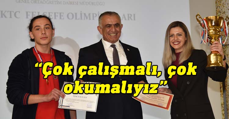 Milli Eğitim Bakanlığı Genel Ortaöğretim Dairesi ve Türkiye Felsefe Kurumu işbirliğinde yapılan KKTC 1. Felsefe Olimpiyatları’nda dereceye giren öğrencilere ödülleri verildi.