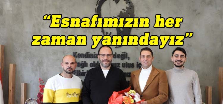 İskele Esnaf ve Zanaatkarlar Birliği üyeleri, İskele Belediye Başkanı Hasan Sadıkoğlu’nu ziyaret etti.