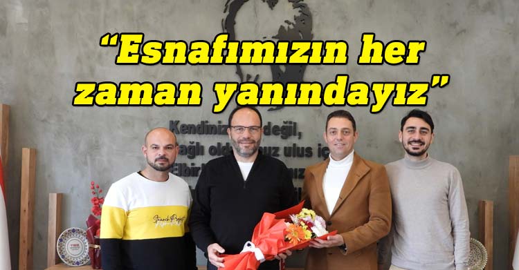 İskele Esnaf ve Zanaatkarlar Birliği üyeleri, İskele Belediye Başkanı Hasan Sadıkoğlu’nu ziyaret etti.