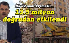 Murat Kurum: Deprem doğrudan 13,5 milyon vatandaşımızı etkiledi