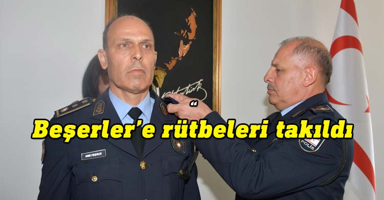 Polis Genel Müdür I. Yardımcısı mevkiine atanan Ahmet Beşerler’e rütbeleri takıldı.
