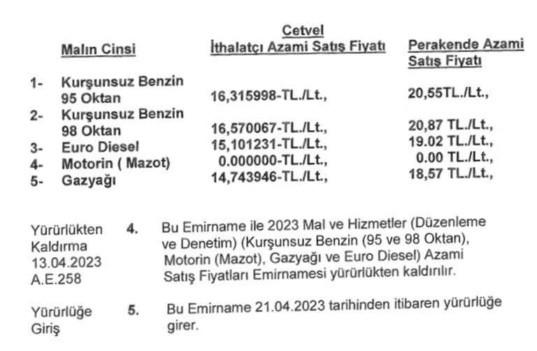 kktc karyakıt fiyatları indirim