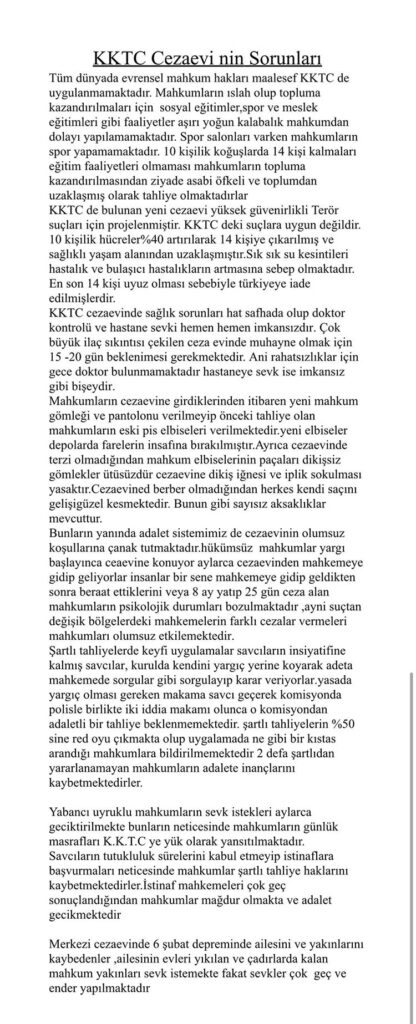 cezaevi sorunlar