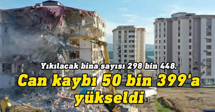 Türkiye'de 6 Şubat'taki depremlerde can kaybı 50 bin 399'a yükseldi