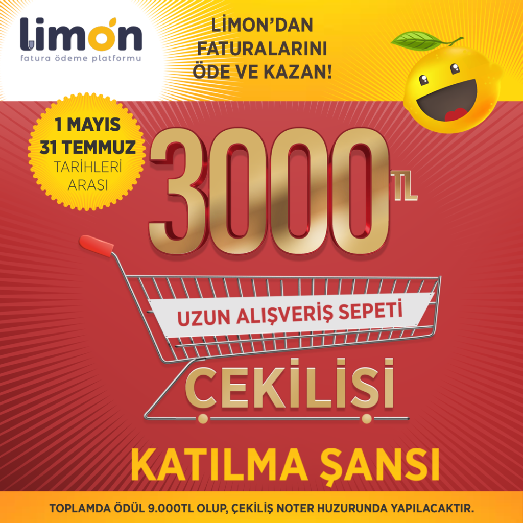 Limon Fatura mobil uygulaması ile ödeme yapanlar kazanıyor. Limon mobil uygulaması ile Mayıs ayında ödeme yapan5 kişi  YDÜ hastanesinden check up kazanacak.  