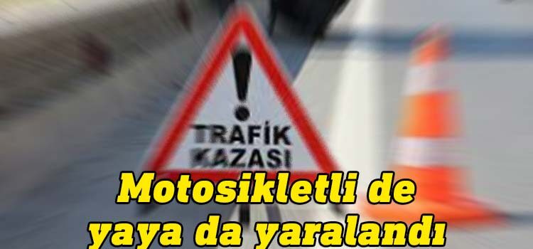 Girne’de motosiklet sürücüsü, yolu karşıdan karşıya geçmeye çalışan yayaya çarptı. Kazada, yaya da motosiklet sürücüsü de yaralandı.