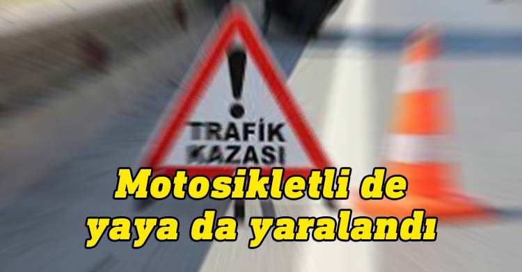Girne’de motosiklet sürücüsü, yolu karşıdan karşıya geçmeye çalışan yayaya çarptı. Kazada, yaya da motosiklet sürücüsü de yaralandı.