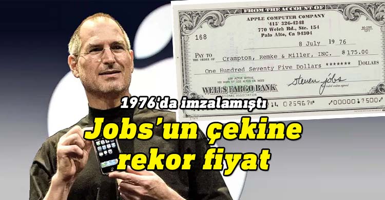 Steve Jobs imzalı bir çek, açık artırmada rekor fiyata satıldı