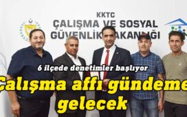 Çalışma ve Sosyal Güvenlik Bakanı Sadık Gardiyanoğlu Abdo Okur başkanlığındaki Kıbrıs Türk Oto Elektrikçiler Birliği temsilcilerini kabul etti.