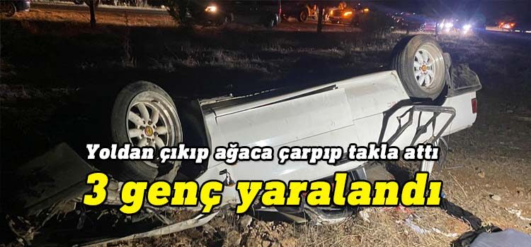 Türkmenköy - Beyarmudu Anayolu’nun 3-4 km'leri arasında, dün akşam meydana gelen kazada 3 kişi yaralandı.