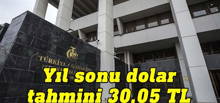 Türkiye Cumhuriyet Merkez Bankası Piyasa Katılımcıları Anketi'ne göre yıl sonu dolar kuru tahmini 30,05 lira, enflasyon beklentisi ise yüzde 68,01 oldu.