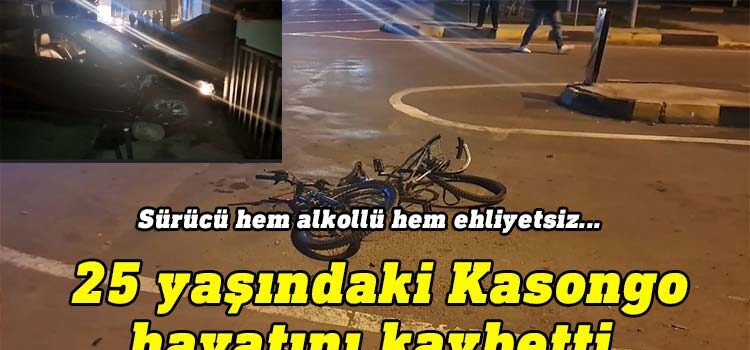 Lefkoşa'da alkollü ve ehliyetsiz bir kişinin aracıyla çarptığı bisikletli 25 yasindak Gabriel Shimata Kasongo hayatını kaybetti. Araç sürücüsü tutuklandı.