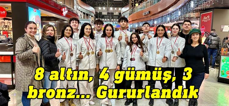 Haydarpaşa Ticaret Lisesi öğrencileri, İstanbul Tuzla'da düzenlenen Uluslararası Mutfak Günleri Yarışmaları’nda 8 altın, 4 gümüş ve 3 de bronz madalya kazandı.