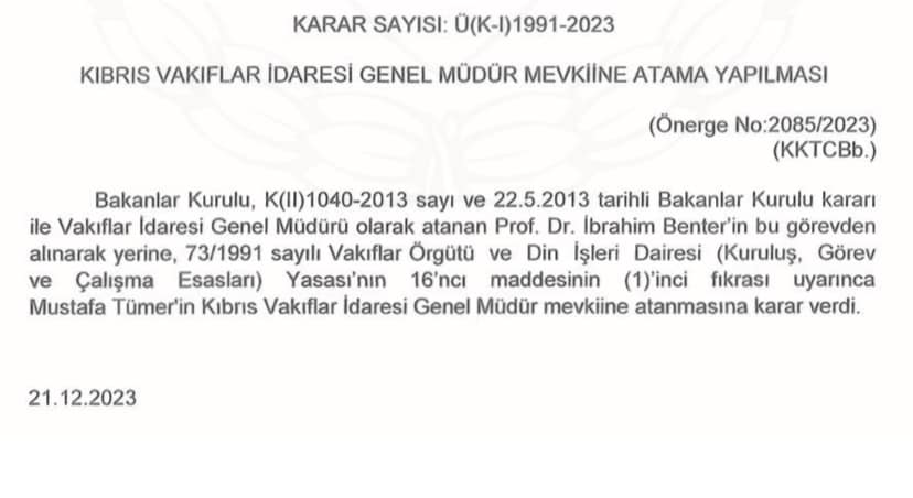 ibrahim benter görevinden alındı