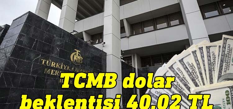 Türkiye Cumhuriyet Merkez Bankası Piyasa Katılımcıları Anketi'ne göre yıl sonu dolar kuru tahmini 40,02 lira, enflasyon beklentisi ise yüzde 42,96 oldu.