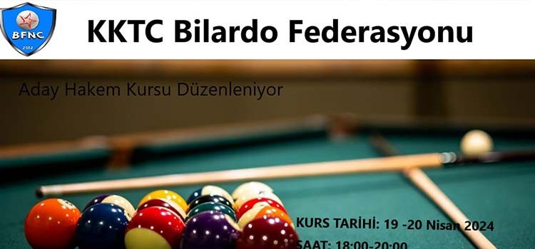KKTC Bilardo Federasyonu aday hakem kursu düzenleniyor
