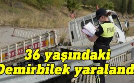 Girne-Lefkoşa anayolu üzerinde bugün meydana gelen kaza sonucu yan devrilen boş tüp yüklü kamyonetin sürücüsü yaralandı.