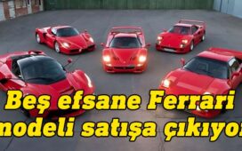 Yaptığı otomobil açık artırmalarıyla bilinen RM Sotheby's müzayede evi 5 efsane Ferrari modelini satışa çıkarıyor.